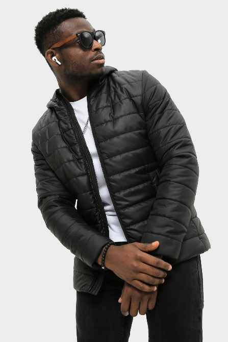 Чоловіча чорна куртка з капюшоном B-101 (State Київ - зображення 1