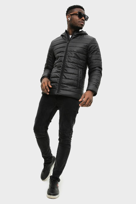 Чоловіча чорна куртка з капюшоном B-101 (State Київ - зображення 4