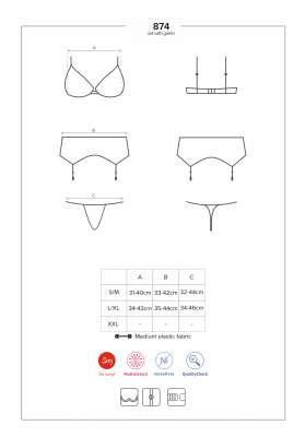 Комплект женского белья с поясом Obsessive Молочный L/XL. Дніпро - зображення 3