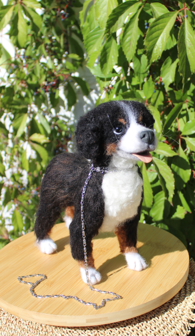 Валяна іграшка собака Бернский зенненхунд з шерсті інтерєрна хендмєйд Одеса - зображення 2