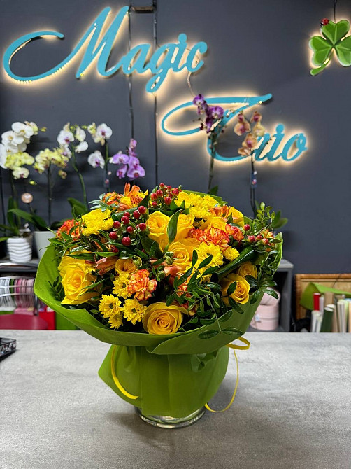 Квіти, Оболонь, доставка, флорист, купити, замовити букет Magic Trio Київ - зображення 1