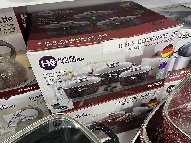 Набор кастрюль Higher Kitchen HK-302 ЧЕРНЫЕ с гранитным антипригарным покрытием Львів - зображення 4
