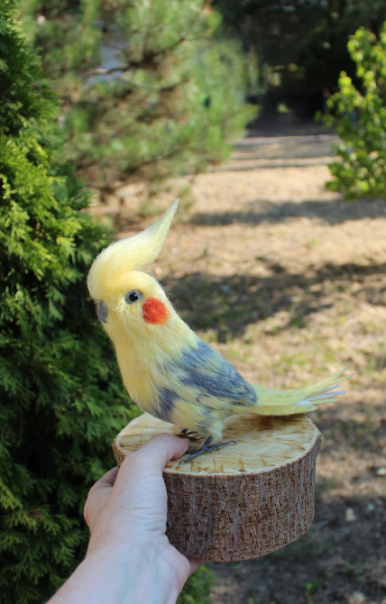 Корелла попугай іграшка валяна реалістична пташка інтерєрна подарунок Одеса - зображення 3