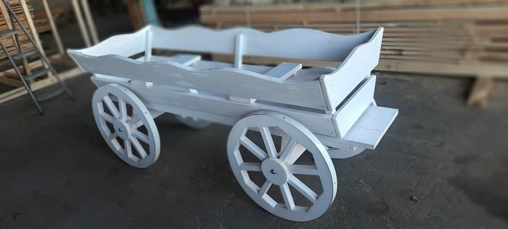 Візок декоративний. Деревянная повозка. Телега из дерева Вишгород - зображення 1