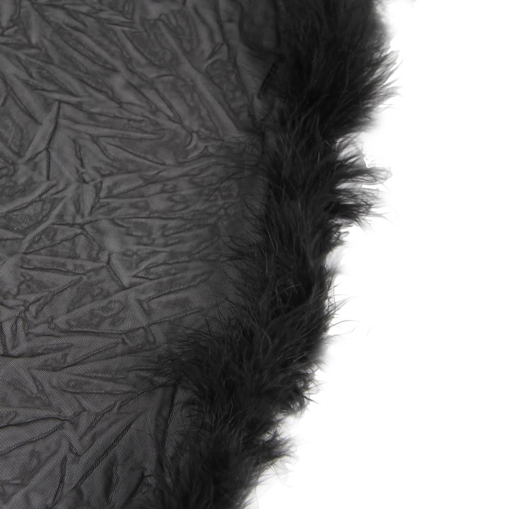 Сексуальный длинный халат с лебяжьим пухом XS-М Черный.Эротическое женское белье Дніпро - зображення 6