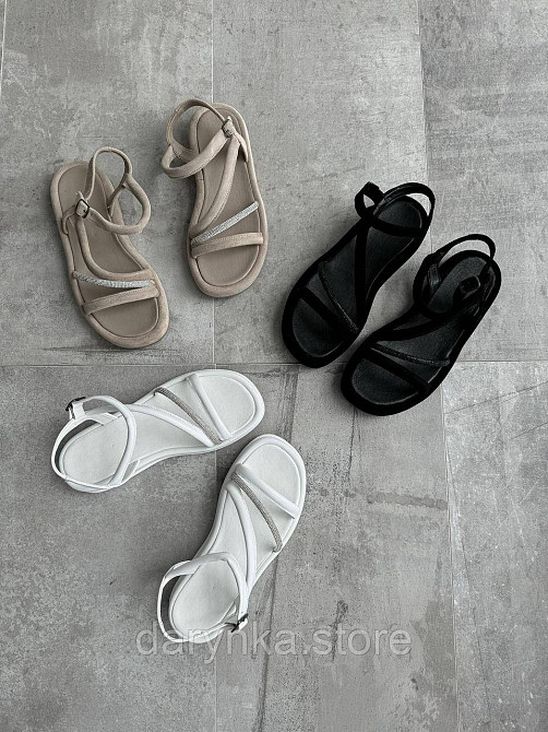 Пісочні замшеві босоніжки Одеса - зображення 1