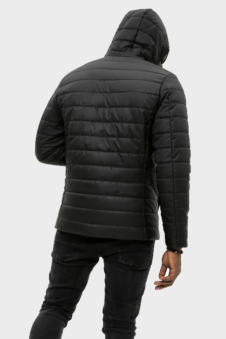 Чоловіча чорна куртка з капюшоном B-101 (State Київ - зображення 5