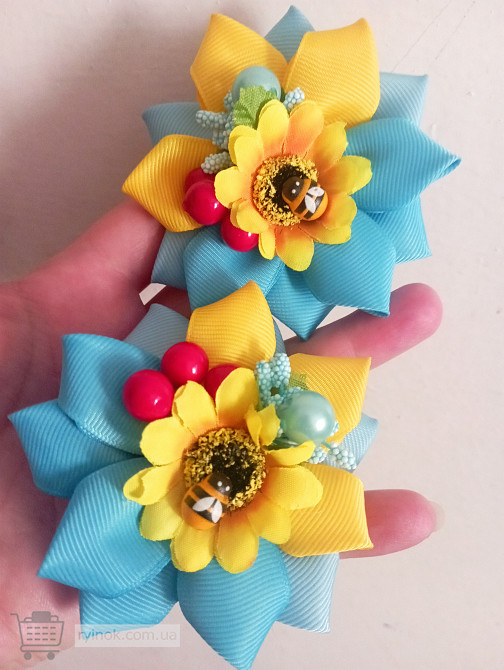 Патриотические украинские бантики на резиночках и заколочках Белая Церковь - изображение 1