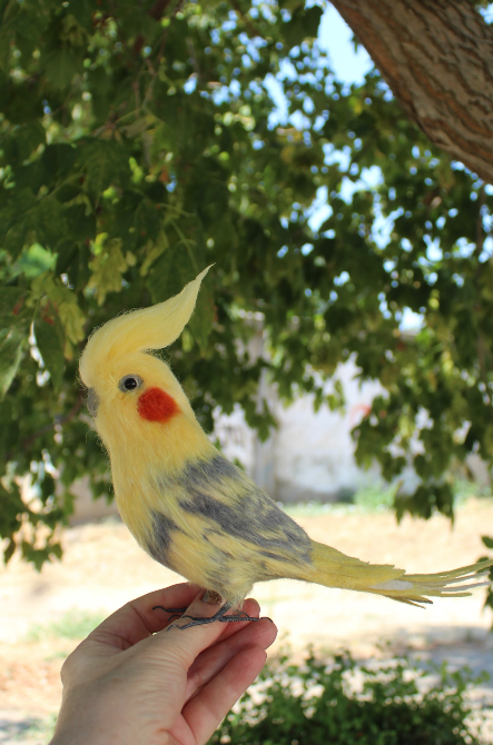 Корелла попугай іграшка валяна реалістична пташка інтерєрна подарунок Одеса - зображення 4