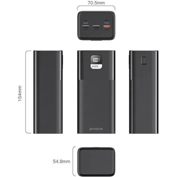 Power Bank Proove Giant Lite 22.5W 40000mAh Black (PBGI20312201) (Код товара:38636) Харків - зображення 4