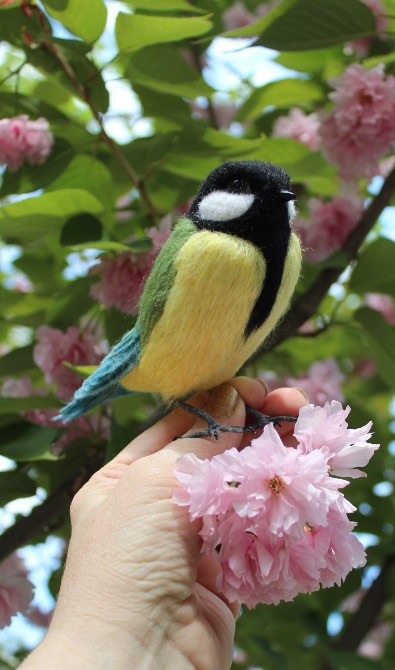 Синичка синя валяна іграшка хендмєйд синица валяная игрушка синиця Одеса - зображення 4