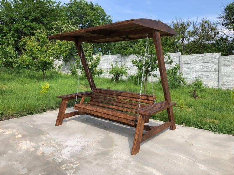 Гойдалка для саду. Пергола. Качель садовая из дерева. Деревяна качель Вишгород - зображення 1