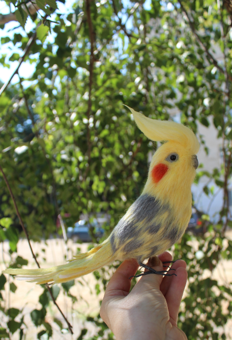 Корелла попугай іграшка валяна реалістична пташка інтерєрна подарунок Одеса - зображення 5