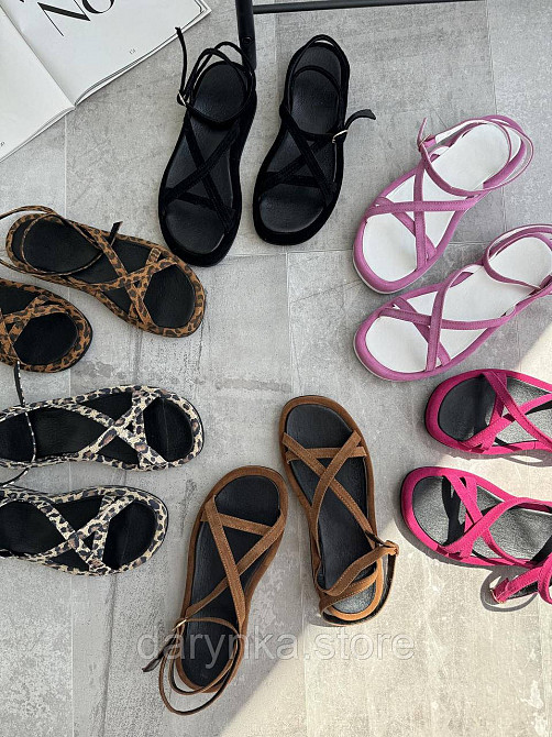 Світлі леопардові босоніжки Одеса - зображення 1