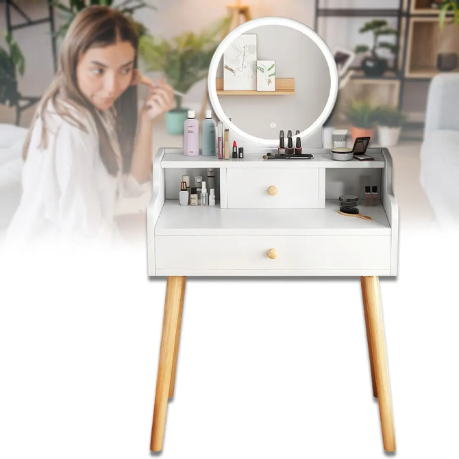 Туалетний столик Tt821 із Led дзеркалом та висувними ящиками Одеса - зображення 1