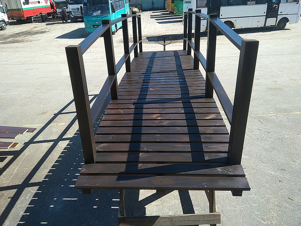 Місток садовий. Садовый мостик из дерева. Місток дерев'яний Вишневе - зображення 2