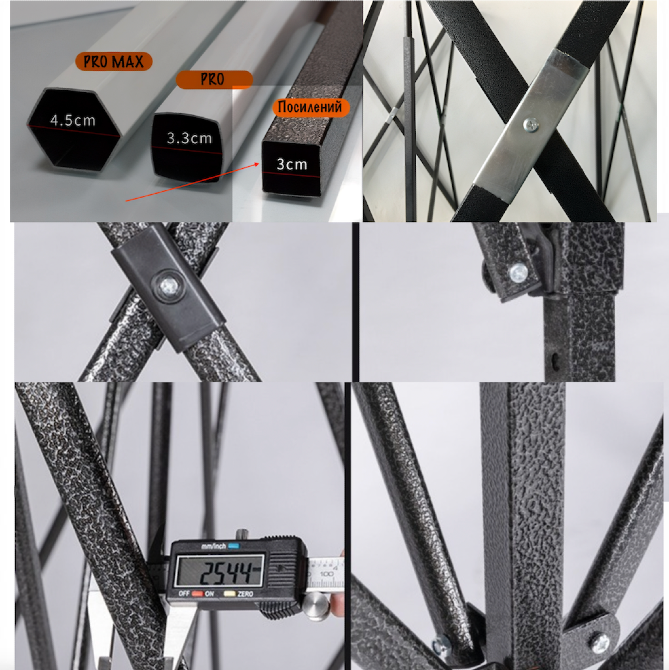 Беседка шатер усиленный раздвижной 3х3 м + со стенками (9м Миколаїв - зображення 6
