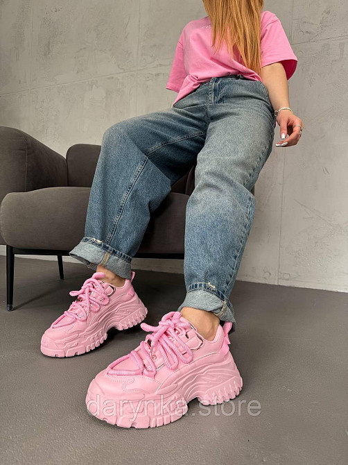 Рожеві кросівки на високій підошві Одеса - зображення 1