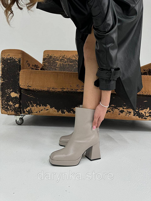 Зима бежеві шкіряні ботильйони ❄️ Одеса - зображення 1