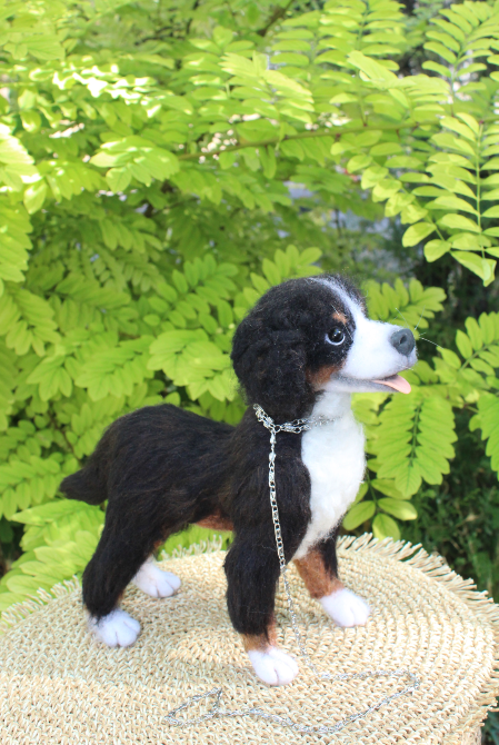 Валяна іграшка собака Бернский зенненхунд з шерсті інтерєрна хендмєйд Одеса - зображення 7