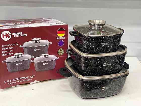 Набор кастрюль Higher Kitchen HK-302 ЧЕРНЫЕ с гранитным антипригарным покрытием Львів