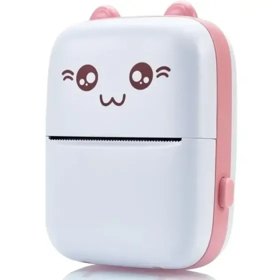 Портативный Розовий мини принтер 1 рулон Mini Printer термопринтер карманный детский принтер термо п Львов