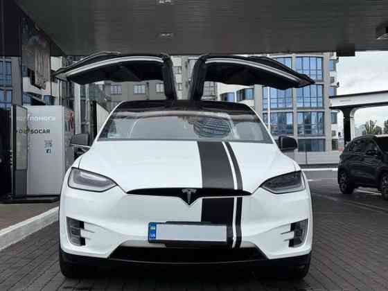001 Tesla Model X белая электрический внедорожник арендовать на свадьб Київ