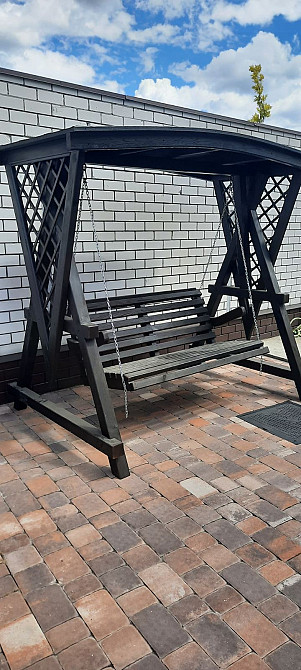 Гойдалка для саду. Пергола. Качель садовая из дерева. Деревяна качель Вишгород - зображення 3