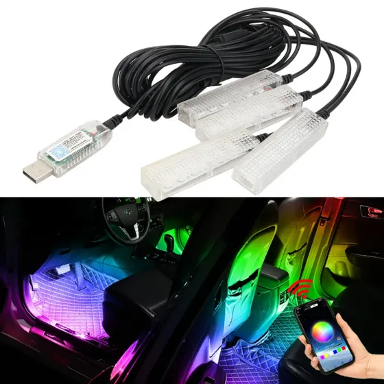 Автомобильная RGB подсветка салона с поддержкой приложения 4 шт USB Львов
