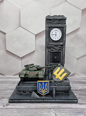 Статуэтка Стелла  с часами Український танк Т-64 БВ" №1 Львов - изображение 3