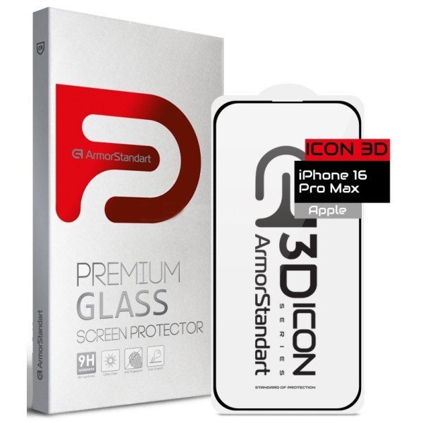 Защитное стекло ArmorStandart Icon 3D для iPhone 16 Pro Max Black (ARM78030) (Код товара:38547) Харків - зображення 2