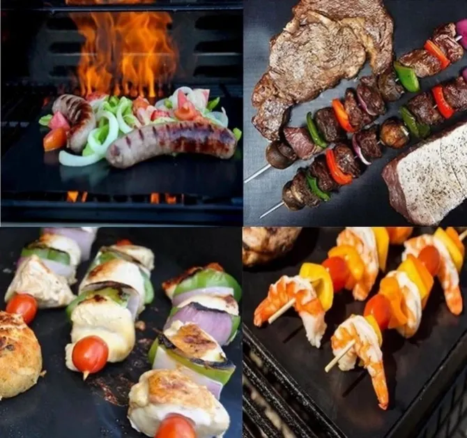 BBQ grill sheet гриль мат портативный антипригарным покрытием 33 Х 40 см для овощей, мяса, морепроду Львів - зображення 2