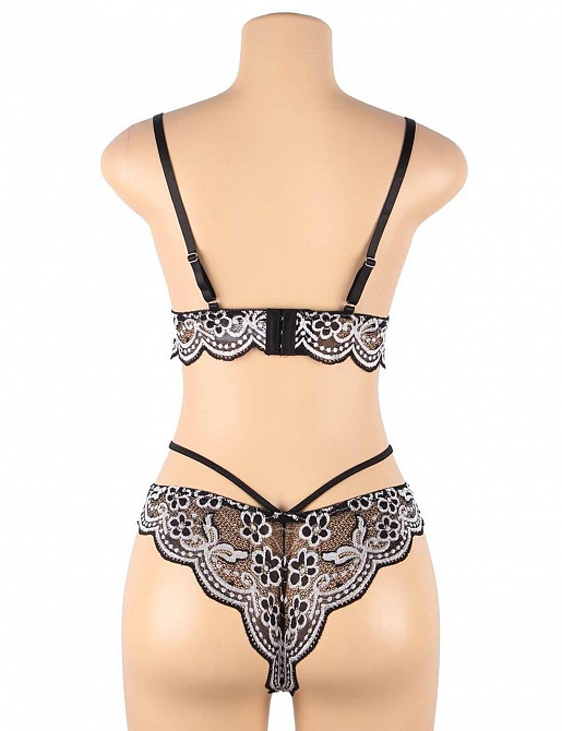 Эротический женский кружевной комплект белья с портупеями до 4XLЭротическое женское белье Дніпро - зображення 6