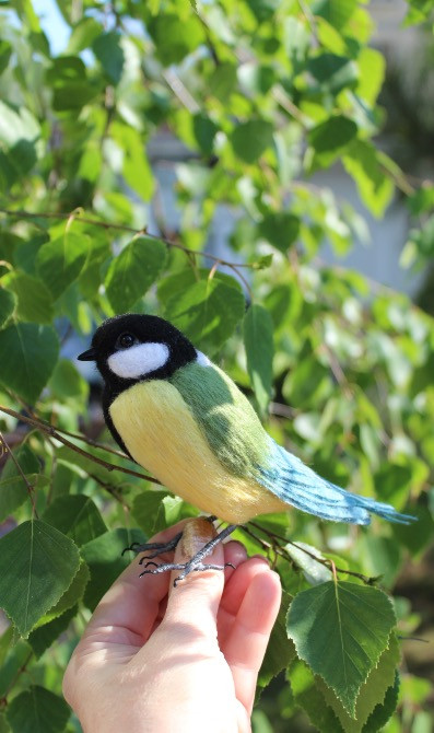 Синичка синя валяна іграшка хендмєйд синица валяная игрушка синиця Одеса - зображення 2