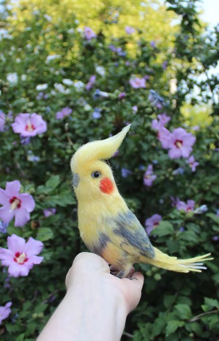 Корелла попугай іграшка валяна реалістична пташка інтерєрна подарунок Одеса - зображення 2