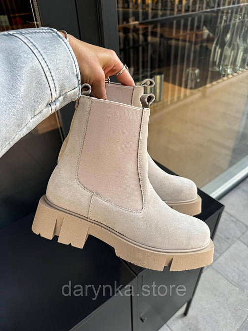 Пісочні замшеві челсі ДЕМІ 🍂 Одеса - зображення 1