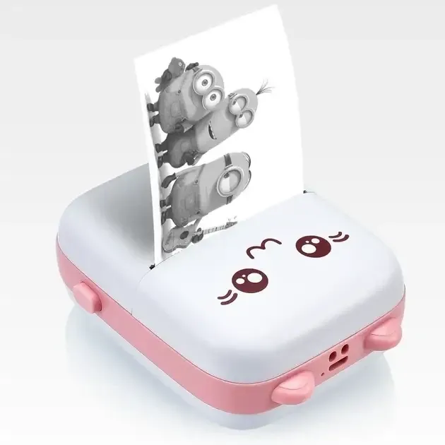 Портативный Розовий мини принтер 1 рулон Mini Printer термопринтер карманный детский принтер термо п Львов - изображение 3
