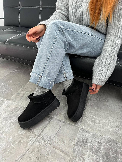 Чорні угги міні еко замш Одеса - зображення 1