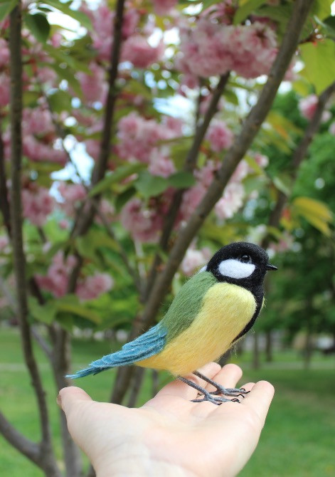 Синичка синя валяна іграшка хендмєйд синица валяная игрушка синиця Одеса - зображення 6