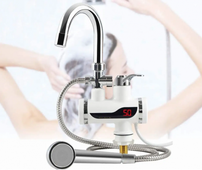 Кран-водонагреватель с душем нижнее подключение Instant electric heating water Faucet FT-001 Львів - зображення 1