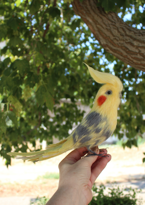 Корелла попугай іграшка валяна реалістична пташка інтерєрна подарунок Одеса - зображення 7