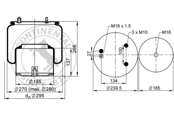 Пневморессора SP 55887-K09 Daf 1794425 Обухов - изображение 2