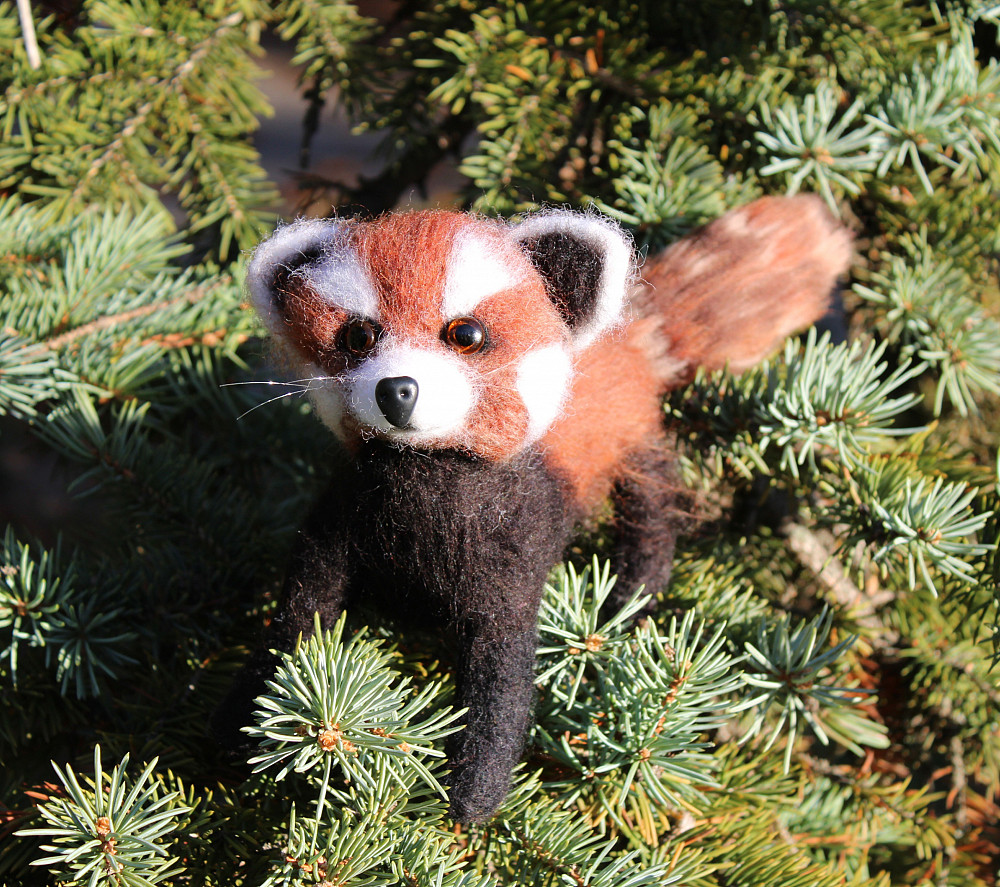 Красная Панда валяная игрушка валяна іграшка червона панда інтерєрна Одеса - зображення 3