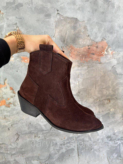 Замшеві козаки шоколад ДЕМІ 🍂 Одеса - зображення 1