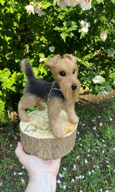 Вельштерьер собачка іграшка валяна песик з вовни інтерєрна іграшка пес Одеса - зображення 1