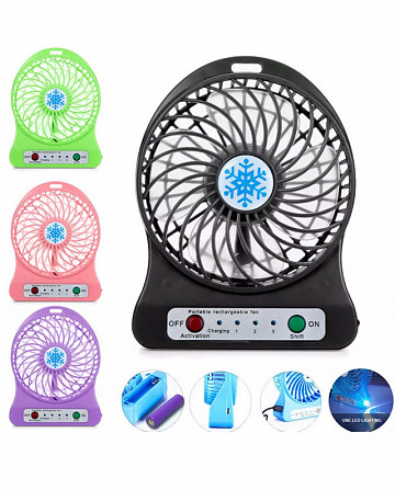 Портативный USB мини-вентилятор с аккумулятором Portable Mini Fan (настольный) Львів - зображення 2