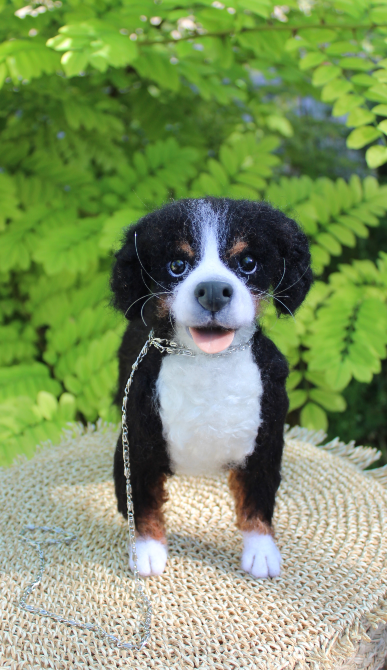 Валяна іграшка собака Бернский зенненхунд з шерсті інтерєрна хендмєйд Одеса - зображення 4