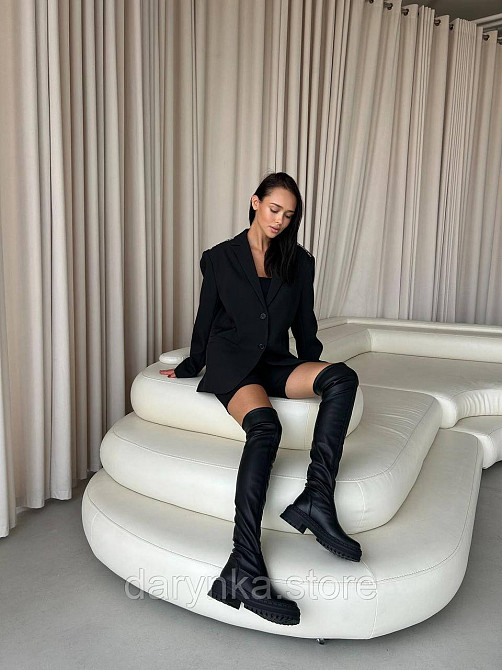 Чорні ботфорти шкіра ДЕМІ 🍂 Одеса - зображення 1