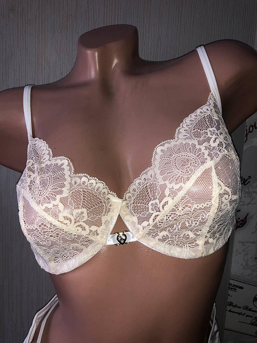 Комплект женского белья с поясом Obsessive Молочный L/XL. Дніпро - зображення 8