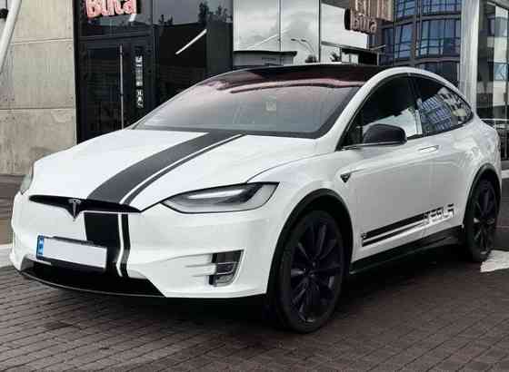 001 Tesla Model X белая электрический внедорожник арендовать на свадьб Київ
